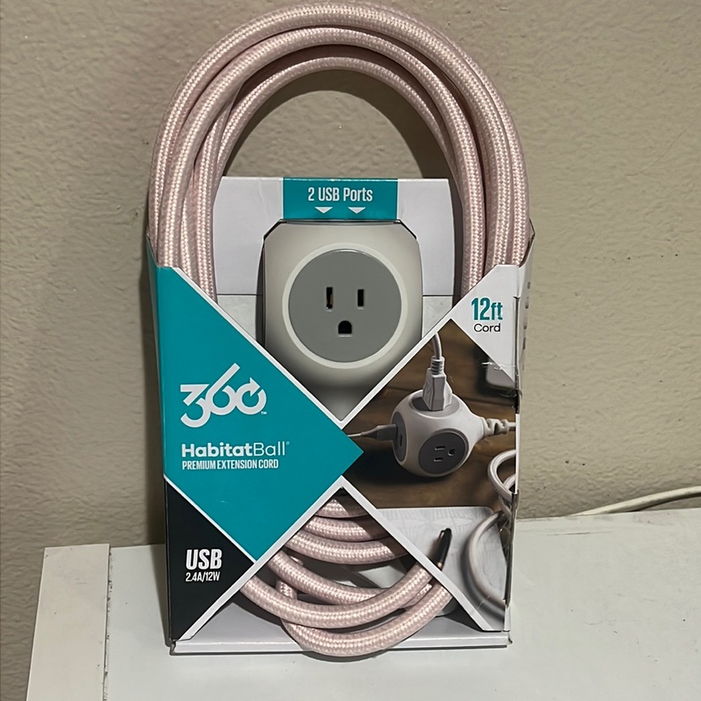 Rose Gold Habitat Ball USB Extension Cord